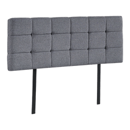 Linen Fabric Double Bed Deluxe Headboard Bedhead - Grey Furniture Kings Warehouse 
