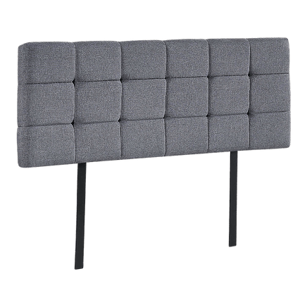 Linen Fabric Double Bed Deluxe Headboard Bedhead - Grey Furniture Kings Warehouse 