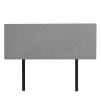 Linen Fabric Double Bed Deluxe Headboard Bedhead - Night Ash Furniture Kings Warehouse 