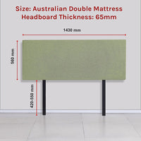 Linen Fabric Double Bed Deluxe Headboard Bedhead - Olive Green Furniture Kings Warehouse 