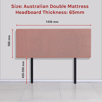 Linen Fabric Double Bed Deluxe Headboard Bedhead - Pearl Copper Brown Furniture Kings Warehouse 