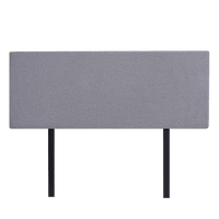 Linen Fabric Double Bed Deluxe Headboard Bedhead - Slate Ash Furniture Kings Warehouse 