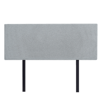 Linen Fabric Double Bed Deluxe Headboard Bedhead - Stone Grey Furniture Kings Warehouse 