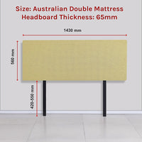Linen Fabric Double Bed Deluxe Headboard Bedhead - Sulfur Yellow Furniture Kings Warehouse 