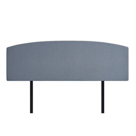 Linen Fabric King Bed Curved Headboard Bedhead - Berlin Blue Furniture Kings Warehouse 