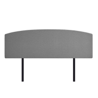 Linen Fabric King Bed Curved Headboard Bedhead - Night Ash Furniture Kings Warehouse 