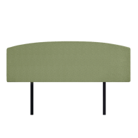 Linen Fabric King Bed Curved Headboard Bedhead - Olive Green Furniture Kings Warehouse 