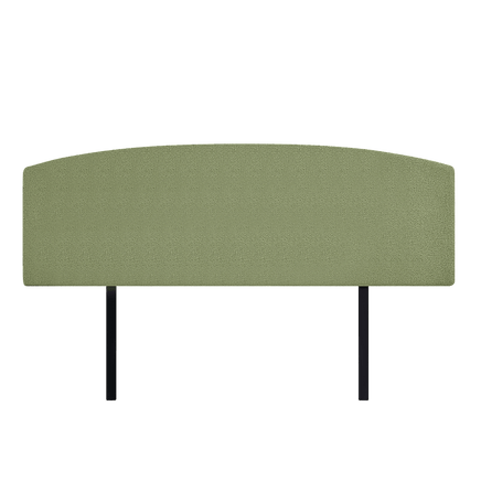 Linen Fabric King Bed Curved Headboard Bedhead - Olive Green Furniture Kings Warehouse 