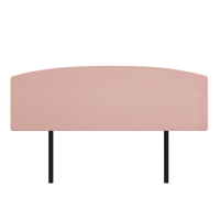Linen Fabric King Bed Curved Headboard Bedhead - Pale Pink Furniture Kings Warehouse 