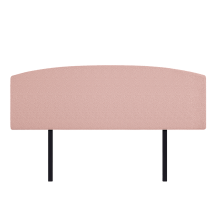 Linen Fabric King Bed Curved Headboard Bedhead - Pale Pink Furniture Kings Warehouse 
