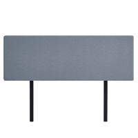 Linen Fabric King Bed Deluxe Headboard Bedhead - Berlin Blue Furniture Kings Warehouse 