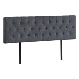 Linen Fabric King Bed Deluxe Headboard Bedhead - Grey Furniture Kings Warehouse 