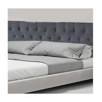 Linen Fabric King Bed Deluxe Headboard Bedhead - Grey Furniture Kings Warehouse 