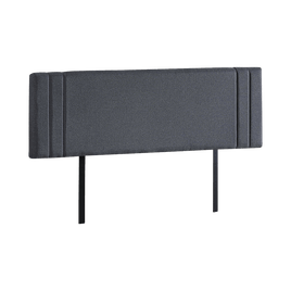Linen Fabric King Bed Deluxe Headboard Bedhead - Grey Furniture Kings Warehouse 