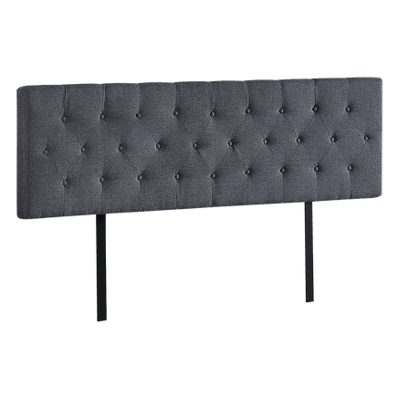 Linen Fabric King Bed Deluxe Headboard Bedhead - Grey Furniture Kings Warehouse 