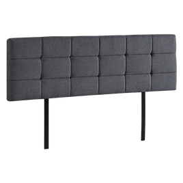 Linen Fabric King Bed Deluxe Headboard Bedhead - Grey Furniture Kings Warehouse 