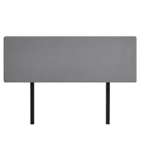 Linen Fabric King Bed Deluxe Headboard Bedhead - Night Ash Furniture Kings Warehouse 