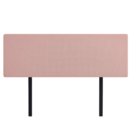 Linen Fabric King Bed Deluxe Headboard Bedhead - Pale Pink Furniture Kings Warehouse 
