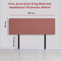 Linen Fabric King Bed Deluxe Headboard Bedhead - Pearl Copper Brown Furniture Kings Warehouse 