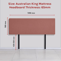 Linen Fabric King Bed Deluxe Headboard Bedhead - Pearl Copper Brown Kings Warehouse 