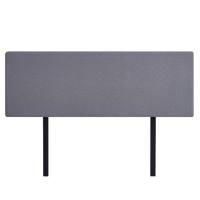 Linen Fabric King Bed Deluxe Headboard Bedhead - Slate Ash Furniture Kings Warehouse 