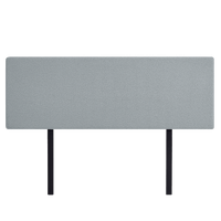 Linen Fabric King Bed Deluxe Headboard Bedhead - Stone Grey Furniture Kings Warehouse 