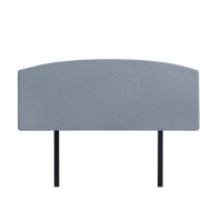 Linen Fabric Queen Bed Curved Headboard Bedhead - Berlin Blue Furniture Kings Warehouse 