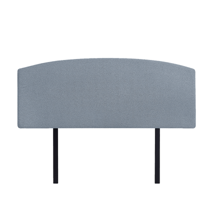 Linen Fabric Queen Bed Curved Headboard Bedhead - Berlin Blue Furniture Kings Warehouse 