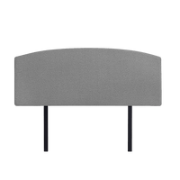 Linen Fabric Queen Bed Curved Headboard Bedhead - Night Ash Furniture Kings Warehouse 