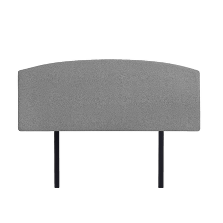 Linen Fabric Queen Bed Curved Headboard Bedhead - Night Ash Furniture Kings Warehouse 