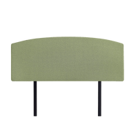 Linen Fabric Queen Bed Curved Headboard Bedhead - Olive Green Furniture Kings Warehouse 
