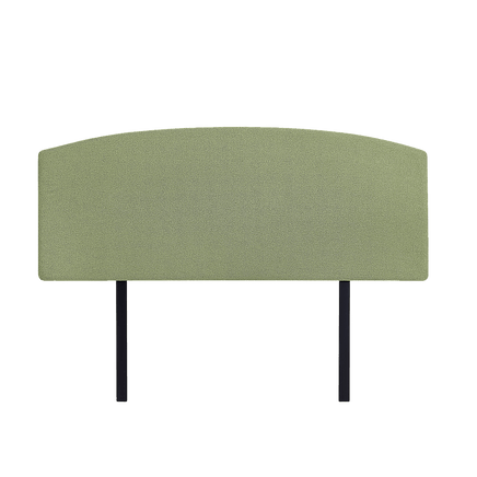 Linen Fabric Queen Bed Curved Headboard Bedhead - Olive Green Furniture Kings Warehouse 
