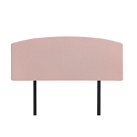 Linen Fabric Queen Bed Curved Headboard Bedhead - Pale Pink Furniture Kings Warehouse 