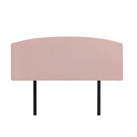 Linen Fabric Queen Bed Curved Headboard Bedhead - Pale Pink Furniture Kings Warehouse 
