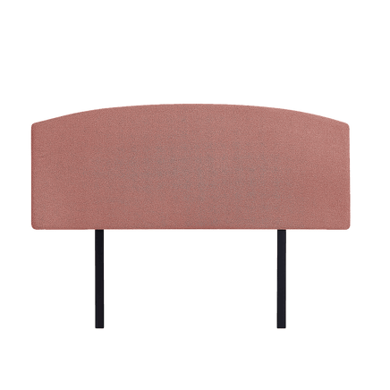 Linen Fabric Queen Bed Curved Headboard Bedhead - Pearl Copper Brown Furniture Kings Warehouse 