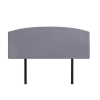 Linen Fabric Queen Bed Curved Headboard Bedhead - Slate Ash Furniture Kings Warehouse 