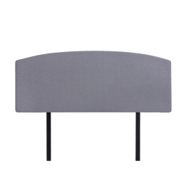 Linen Fabric Queen Bed Curved Headboard Bedhead - Slate Ash Furniture Kings Warehouse 