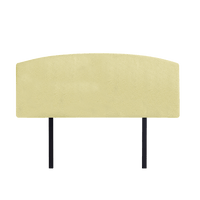 Linen Fabric Queen Bed Curved Headboard Bedhead - Sulfur Yellow Furniture Kings Warehouse 