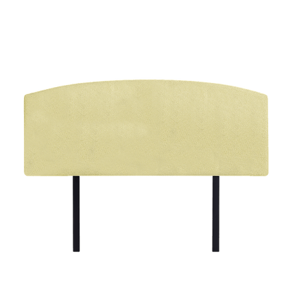 Linen Fabric Queen Bed Curved Headboard Bedhead - Sulfur Yellow Furniture Kings Warehouse 