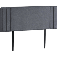 Linen Fabric Queen Bed Deluxe Headboard Bedhead - Grey Furniture Kings Warehouse 