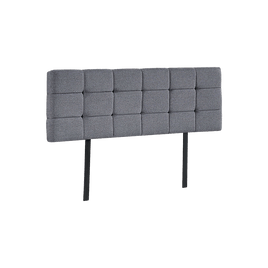 Linen Fabric Queen Bed Deluxe Headboard Bedhead - Grey Furniture Kings Warehouse 