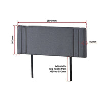 Linen Fabric Queen Bed Deluxe Headboard Bedhead - Grey Furniture Kings Warehouse 