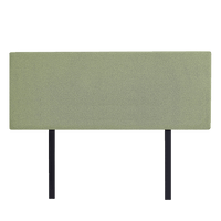 Linen Fabric Queen Bed Deluxe Headboard Bedhead - Olive Green Furniture Kings Warehouse 