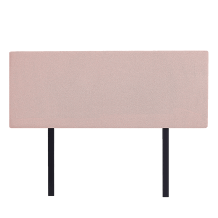 Linen Fabric Queen Bed Deluxe Headboard Bedhead - Pale Pink Furniture Kings Warehouse 