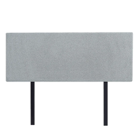 Linen Fabric Queen Bed Deluxe Headboard Bedhead - Stone Grey Furniture Kings Warehouse 