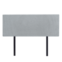 Linen Fabric Queen Bed Deluxe Headboard Bedhead - Stone Grey Furniture Kings Warehouse 