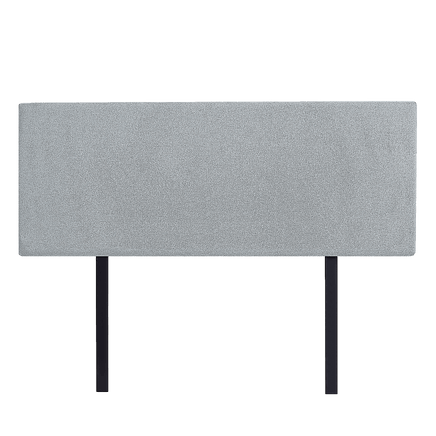 Linen Fabric Queen Bed Deluxe Headboard Bedhead - Stone Grey Furniture Kings Warehouse 