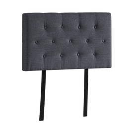 Linen Fabric Single Bed Deluxe Headboard Bedhead - Grey Furniture Kings Warehouse 