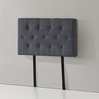 Linen Fabric Single Bed Deluxe Headboard Bedhead - Grey Furniture Kings Warehouse 