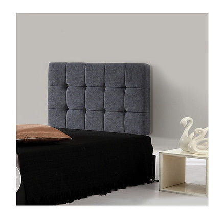 Linen Fabric Single Bed Deluxe Headboard Bedhead - Grey Furniture Kings Warehouse 